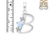 Moonstone & White Topaz Alphabet B Pendant RBM-RDA-54.