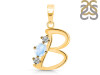 Moonstone & White Topaz Alphabet B Pendant RBM-RDA-54.