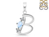 Moonstone & White Topaz Alphabet B Pendant RBM-RDA-54.