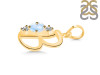Moonstone & White Topaz Alphabet B Pendant RBM-RDA-54.