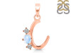 Moonstone & White Topaz Alphabet C Pendant RBM-RDA-55.