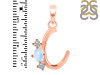 Moonstone & White Topaz Alphabet C Pendant RBM-RDA-55.