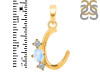Moonstone & White Topaz Alphabet C Pendant RBM-RDA-55.