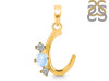 Moonstone & White Topaz Alphabet C Pendant RBM-RDA-55.