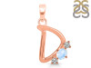 Moonstone & White Topaz Alphabet D Pendant RBM-RDA-56.