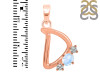 Moonstone & White Topaz Alphabet D Pendant RBM-RDA-56.