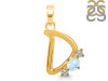 Moonstone & White Topaz Alphabet D Pendant RBM-RDA-56.