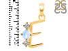 Moonstone & White Topaz Alphabet E Pendant RBM-RDA-57.
