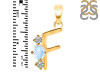 Moonstone & White Topaz Alphabet F Pendant RBM-RDA-58.