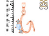 Moonstone & White Topaz Alphabet G Pendant RBM-RDA-59.