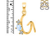 Moonstone & White Topaz Alphabet G Pendant RBM-RDA-59.
