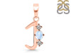 Moonstone & White Topaz Alphabet J Pendant RBM-RDA-62.