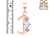 Moonstone & White Topaz Alphabet J Pendant RBM-RDA-62.