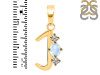 Moonstone & White Topaz Alphabet J Pendant RBM-RDA-62.