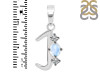 Moonstone & White Topaz Alphabet J Pendant RBM-RDA-62.