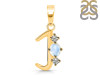 Moonstone & White Topaz Alphabet J Pendant RBM-RDA-62.