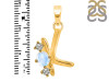 Moonstone & White Topaz Alphabet K Pendant RBM-RDA-63.
