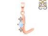 Moonstone & White Topaz Alphabet L Pendant RBM-RDA-64.