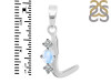 Moonstone & White Topaz Alphabet L Pendant RBM-RDA-64.