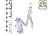 Moonstone & White Topaz Alphabet M Pendant RBM-RDA-65.