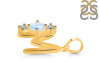 Moonstone & White Topaz Alphabet M Pendant RBM-RDA-65.
