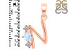 Moonstone & White Topaz Alphabet N Pendant RBM-RDA-66.