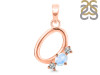 Moonstone & White Topaz Alphabet O Pendant RBM-RDA-67.