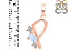 Moonstone & White Topaz Alphabet P Pendant RBM-RDA-68.