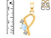 Moonstone & White Topaz Alphabet P Pendant RBM-RDA-68.
