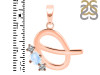 Moonstone & White Topaz Alphabet Q Pendant RBM-RDA-69.