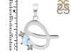 Moonstone & White Topaz Alphabet Q Pendant RBM-RDA-69.