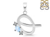 Moonstone & White Topaz Alphabet Q Pendant RBM-RDA-69.