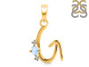 Moonstone & White Topaz Alphabet G Pendant RBM-RDA-7.
