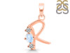Moonstone & White Topaz Alphabet R Pendant RBM-RDA-70.