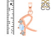Moonstone & White Topaz Alphabet R Pendant RBM-RDA-70.