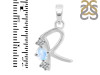 Moonstone & White Topaz Alphabet R Pendant RBM-RDA-70.