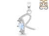Moonstone & White Topaz Alphabet R Pendant RBM-RDA-70.