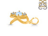 Moonstone & White Topaz Alphabet R Pendant RBM-RDA-70.