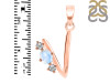 Moonstone & White Topaz Alphabet V Pendant RBM-RDA-74.