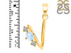 Moonstone & White Topaz Alphabet V Pendant RBM-RDA-74.
