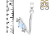Moonstone & White Topaz Alphabet V Pendant RBM-RDA-74.