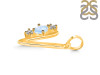 Moonstone & White Topaz Alphabet V Pendant RBM-RDA-74.