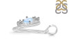 Moonstone & White Topaz Alphabet V Pendant RBM-RDA-74.