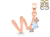 Moonstone & White Topaz Alphabet W Pendant RBM-RDA-75.