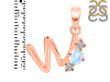 Moonstone & White Topaz Alphabet W Pendant RBM-RDA-75.