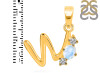 Moonstone & White Topaz Alphabet W Pendant RBM-RDA-75.