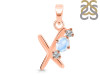 Moonstone & White Topaz Alphabet X Pendant RBM-RDA-76.