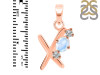 Moonstone & White Topaz Alphabet X Pendant RBM-RDA-76.