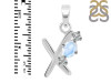 Moonstone & White Topaz Alphabet X Pendant RBM-RDA-76.