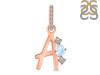 Moonstone & White Topaz Alphabet A Pendant RBM-RDA-79.